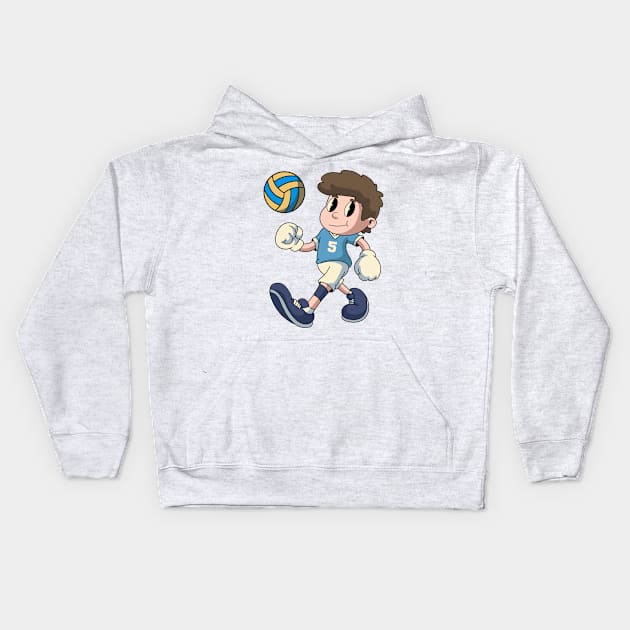 Cute Volley Boy Kids Hoodie by milatees